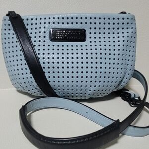 Marc Jacobs Leather Perforated Crossbody/Shoulder Bag Light Blue